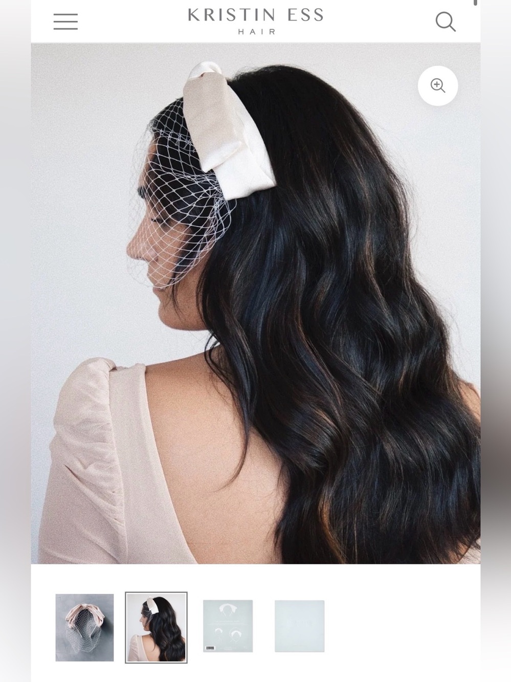 NIB Kristin Ess White Satin Bow Veil Headband NWT